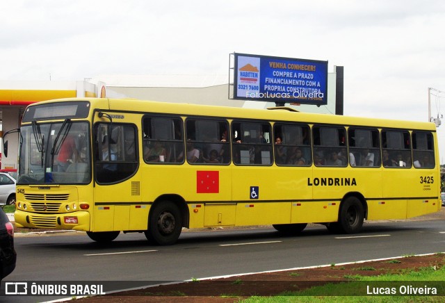 TCGL - Transportes Coletivos Grande Londrina 3425 na cidade de Londrina, Paraná, Brasil, por Lucas Oliveira . Número da foto: #6357123.