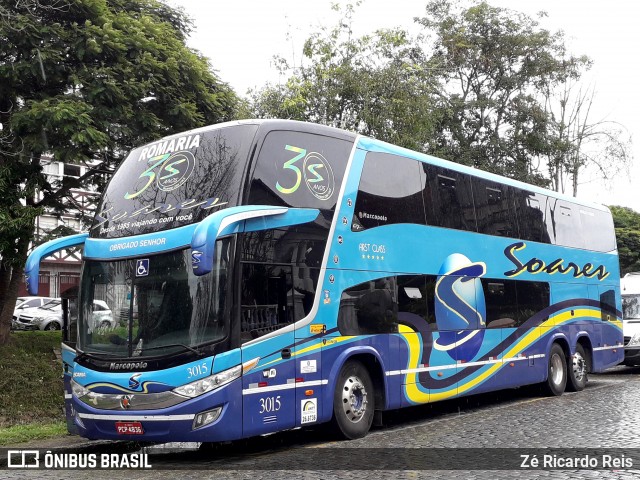 Soares Turismo e Fretamento 3015 na cidade de Petrópolis, Rio de Janeiro, Brasil, por Zé Ricardo Reis. ID da foto: 6321393.