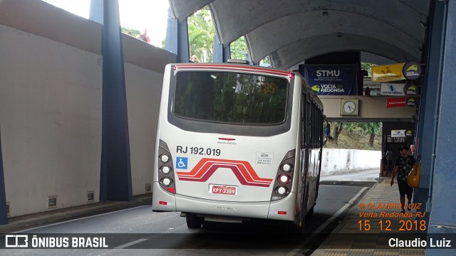 Viação Resendense RJ 192.019 na cidade de Volta Redonda, Rio de Janeiro, Brasil, por Claudio Luiz. ID da foto: 6358378.