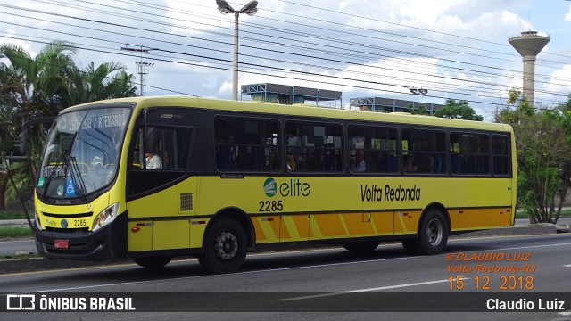 Viação Elite 2285 na cidade de Volta Redonda, Rio de Janeiro, Brasil, por Claudio Luiz. Número da foto: #6358305.
