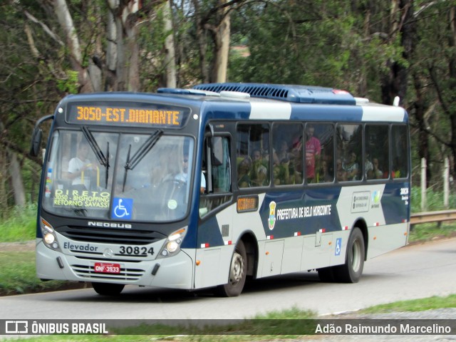 Bettania Ônibus 30824 na cidade de Belo Horizonte, Minas Gerais, Brasil, por Adão Raimundo Marcelino. ID da foto: 6360852.