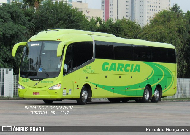 Viação Garcia 7839 na cidade de Curitiba, Paraná, Brasil, por Reinaldo Gonçalves. ID da foto: 6363797.