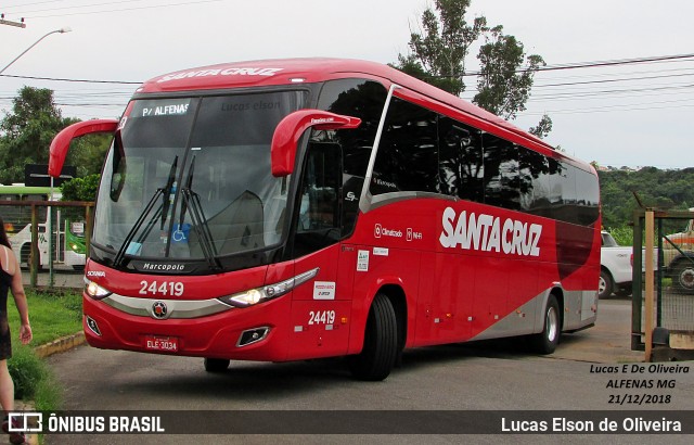 Viação Santa Cruz 24419 na cidade de Alfenas, Minas Gerais, Brasil, por Lucas Elson de Oliveira. Número da foto: #6363644.