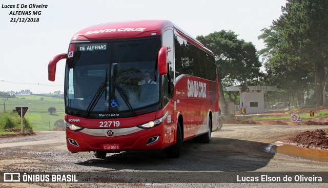 Viação Santa Cruz 22719 na cidade de Alfenas, Minas Gerais, Brasil, por Lucas Elson de Oliveira. Número da foto: #6363500.
