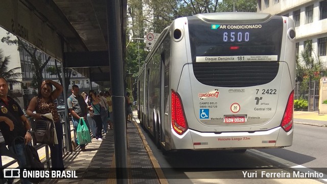 Viação Campo Belo 7 2422 na cidade de São Paulo, São Paulo, Brasil, por Yuri Ferreira Marinho. ID da foto: 6365784.