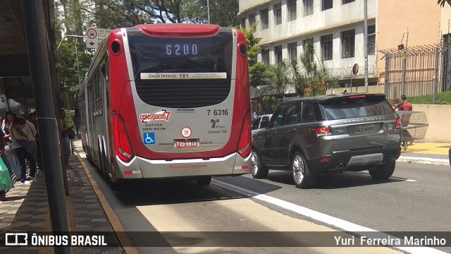 Viação Gatusa Transportes Urbanos 7 6316 na cidade de São Paulo, São Paulo, Brasil, por Yuri Ferreira Marinho. ID da foto: 6373607.