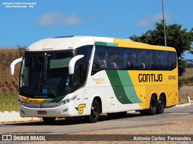 Empresa Gontijo de Transportes 18740 na cidade de João Monlevade, Minas Gerais, Brasil, por Antonio Carlos Fernandes. Número da foto: #6379380.