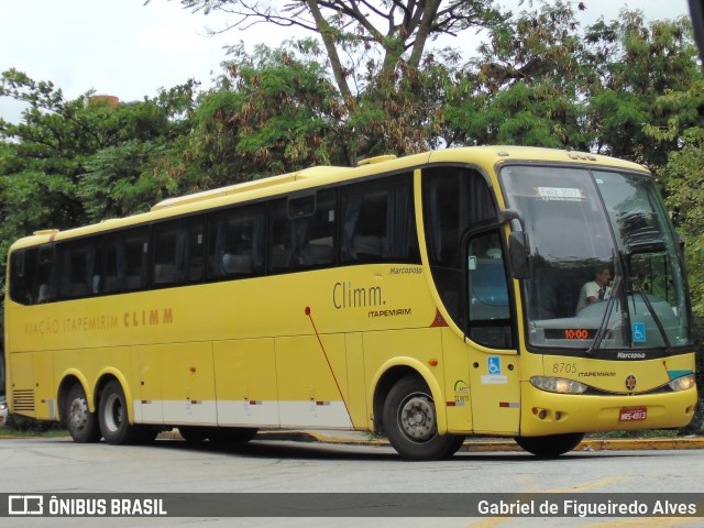 Viação Itapemirim 8705 na cidade de São Paulo, São Paulo, Brasil, por Gabriel de Figueiredo Alves. Número da foto: #6379279.