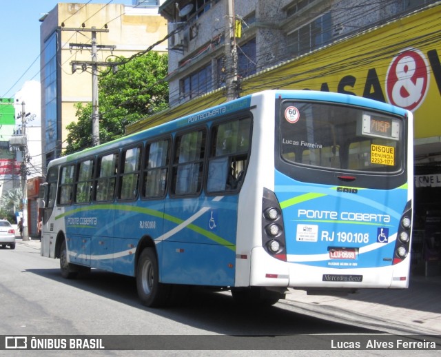 Viação Ponte Coberta RJ 190.108 na cidade de Nova Iguaçu, Rio de Janeiro, Brasil, por Lucas Alves Ferreira. Número da foto: #6382553.