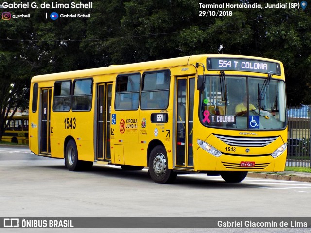 Viação Leme 1543 na cidade de Jundiaí, São Paulo, Brasil, por Gabriel Giacomin de Lima. ID da foto: 6381831.