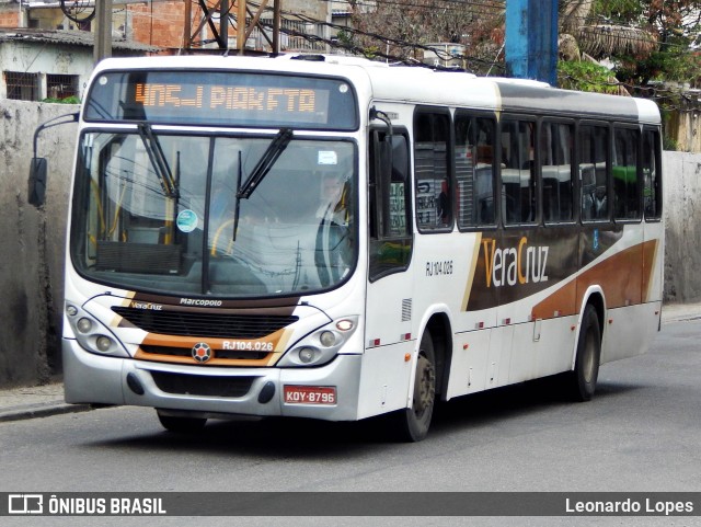 Auto Ônibus Vera Cruz RJ 104.026 na cidade de Duque de Caxias, Rio de Janeiro, Brasil, por Leonardo Lopes. Número da foto: #6387327.