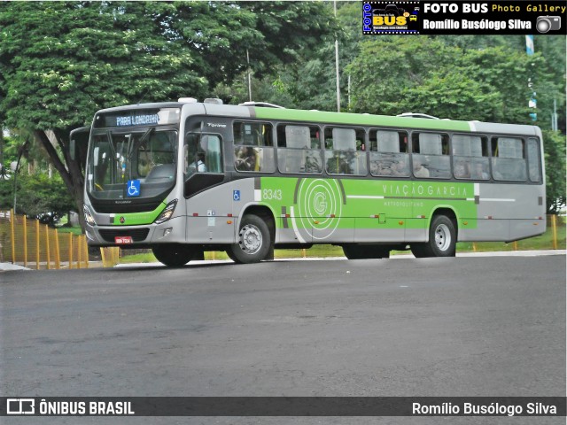 Viação Garcia 8343 na cidade de Rolândia, Paraná, Brasil, por Romílio Busólogo Silva . Número da foto: #6387742.