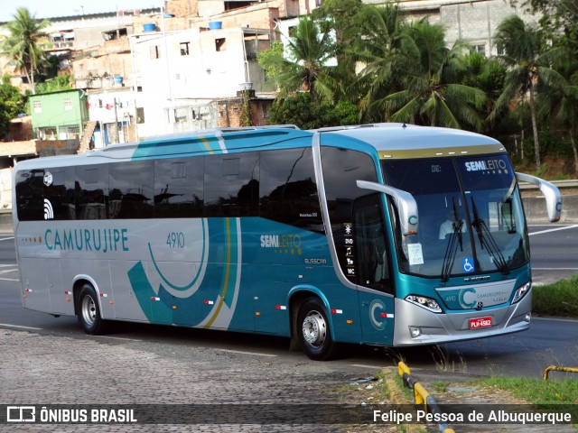 Auto Viação Camurujipe 4910 na cidade de Salvador, Bahia, Brasil, por Felipe Pessoa de Albuquerque. ID da foto: 6391570.