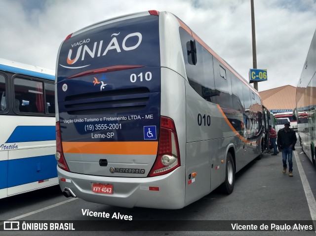 Viação União 010 na cidade de Aparecida, São Paulo, Brasil, por Vicente de Paulo Alves. ID da foto: 6391515.