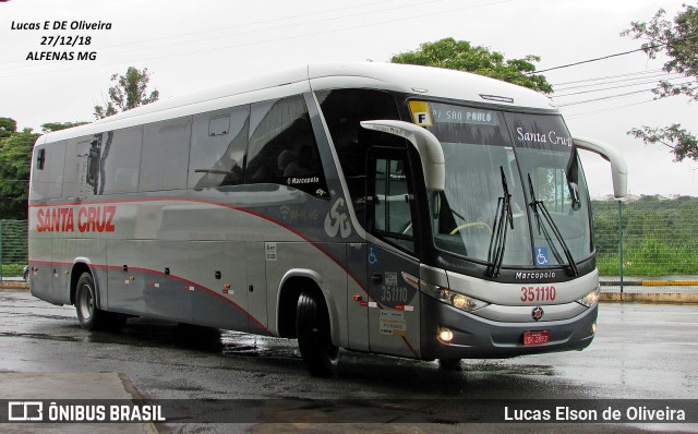 Viação Santa Cruz 351110 na cidade de Alfenas, Minas Gerais, Brasil, por Lucas Elson de Oliveira. ID da foto: 6389898.