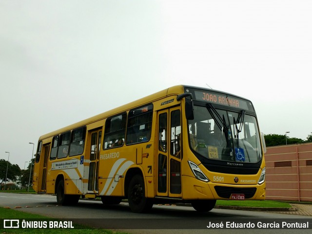 Passaredo Transporte e Turismo 5501 na cidade de Paulínia, São Paulo, Brasil, por José Eduardo Garcia Pontual. Número da foto: #6325843.