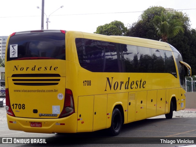 Viação Nordeste 1708 na cidade de Fortaleza, Ceará, Brasil, por Thiago Vinicius. ID da foto: 6327101.