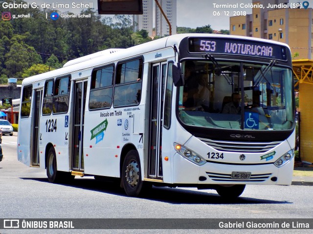 Viação Leme 1234 na cidade de Jundiaí, São Paulo, Brasil, por Gabriel Giacomin de Lima. ID da foto: 6329539.