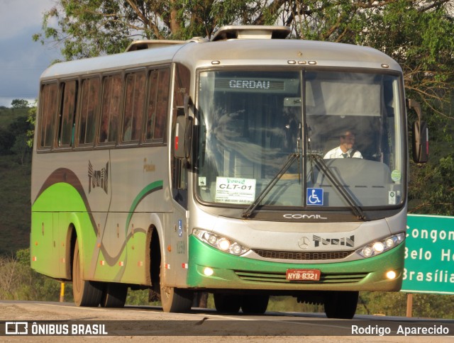 Turin Transportes 1250 na cidade de Conselheiro Lafaiete, Minas Gerais, Brasil, por Rodrigo  Aparecido. ID da foto: 6334415.