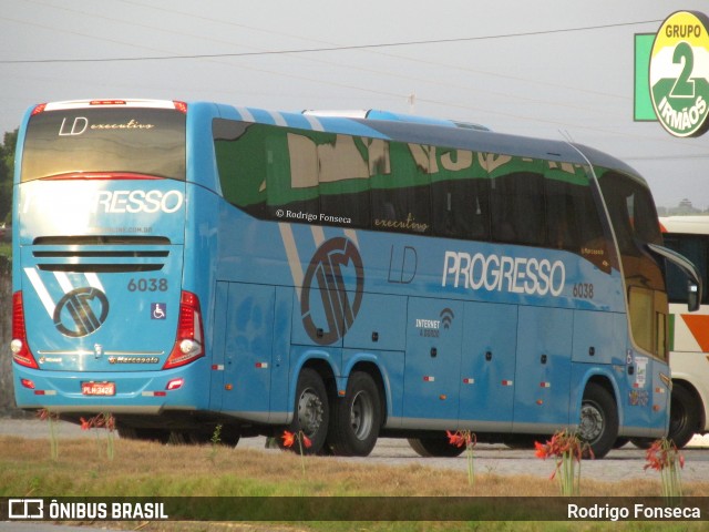 Auto Viação Progresso 6038 na cidade de Messias, Alagoas, Brasil, por Rodrigo Fonseca. ID da foto: 6332669.