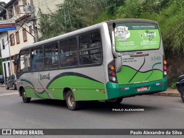 Turin Transportes 3340 na cidade de Ouro Preto, Minas Gerais, Brasil, por Paulo Alexandre da Silva. ID da foto: 6334839.