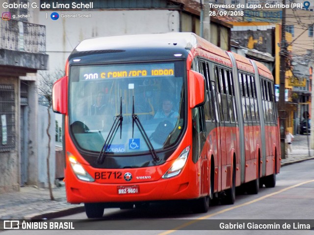 Transporte Coletivo Glória BE712 na cidade de Curitiba, Paraná, Brasil, por Gabriel Giacomin de Lima. Número da foto: #6335731.