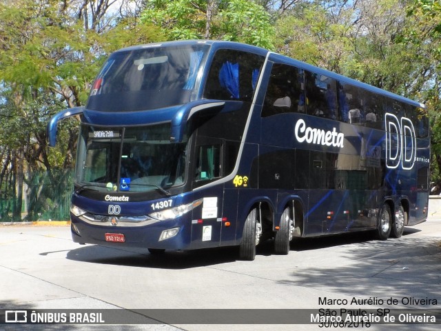 Viação Cometa 14307 na cidade de São Paulo, São Paulo, Brasil, por Marco Aurélio de Oliveira. ID da foto: 6335157.