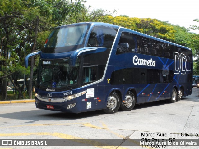 Viação Cometa 14306 na cidade de São Paulo, São Paulo, Brasil, por Marco Aurélio de Oliveira. ID da foto: 6335149.