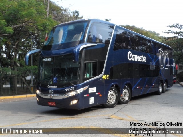 Viação Cometa 14302 na cidade de São Paulo, São Paulo, Brasil, por Marco Aurélio de Oliveira. ID da foto: 6335142.