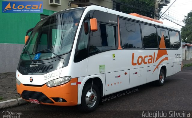 LOCAL - Locadora de Ônibus Canoas Ltda. 3500 na cidade de Canoas, Rio Grande do Sul, Brasil, por Adegildo Silveira. Número da foto: #5704882.