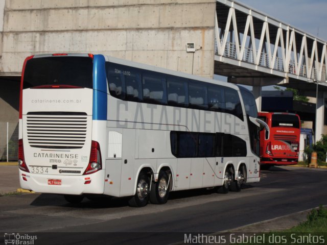 Auto Viação Catarinense 3534 na cidade de Campinas, São Paulo, Brasil, por Matheus Gabriel dos Santos. ID da foto: 5729969.