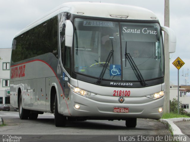 Viação Santa Cruz 218100 na cidade de Varginha, Minas Gerais, Brasil, por Lucas Elson de Oliveira. ID da foto: 5732397.