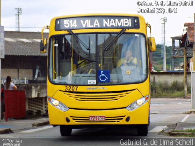 Auto Ônibus Três Irmãos 3207 na cidade de Jundiaí, São Paulo, Brasil, por Gabriel Giacomin de Lima. Número da foto: #5741209.