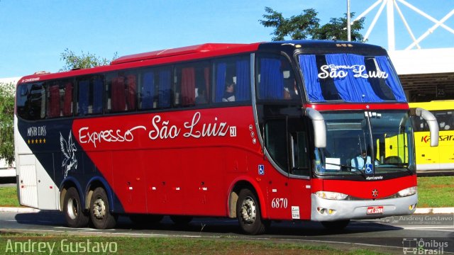 Expresso São Luiz 6870 na cidade de Brasília, Distrito Federal, Brasil, por Andrey Gustavo. Número da foto: #5744960.