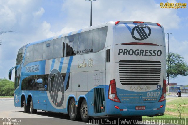 Auto Viação Progresso 6087 na cidade de Aracaju, Sergipe, Brasil, por Julio Cesar  Barbosa Martins. Número da foto: #5744747.