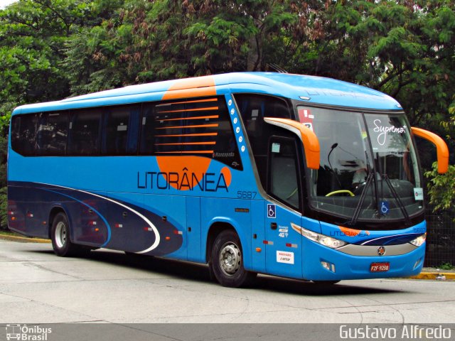 Litorânea Transportes Coletivos 5687 na cidade de São Paulo, São Paulo, Brasil, por Gustavo Alfredo. ID da foto: 5745168.