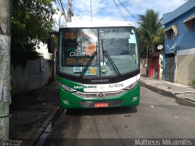 Viação Galo Branco RJ 181.019 na cidade de São Gonçalo, Rio de Janeiro, Brasil, por Matheus Mikaimitis . Número da foto: #5746501.
