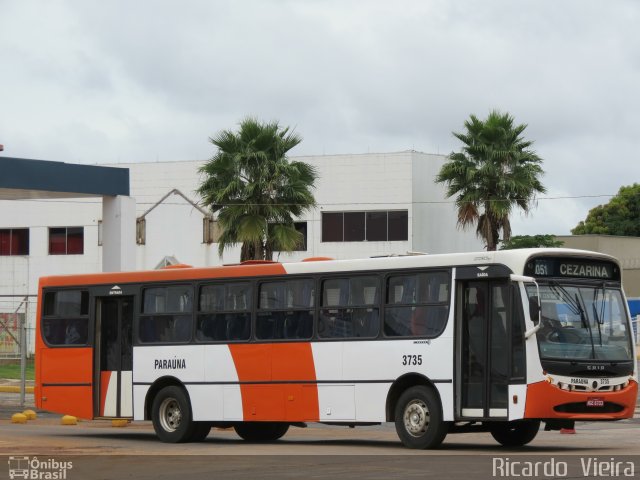 Viação Paraúna 3735 na cidade de Goiânia, Goiás, Brasil, por Ricardo Vieira. ID da foto: 5747717.