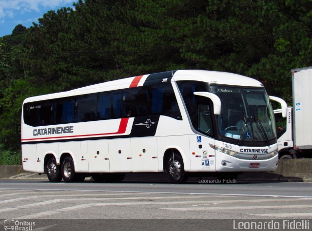 Auto Viação Catarinense 3115 na cidade de Itapema, Santa Catarina, Brasil, por Leonardo Fidelli. ID da foto: 5748744.