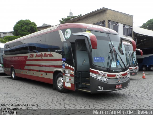 Santa Maria Fretamento e Turismo 520 na cidade de Rio de Janeiro, Rio de Janeiro, Brasil, por Marco Aurélio de Oliveira. ID da foto: 5755754.