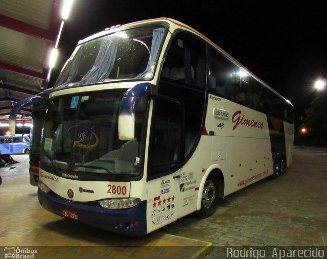 Gimenes Turismo 2800 na cidade de Perdões, Minas Gerais, Brasil, por Rodrigo  Aparecido. ID da foto: 5757325.