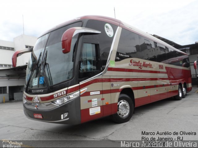 Santa Maria Fretamento e Turismo 950 na cidade de Rio de Janeiro, Rio de Janeiro, Brasil, por Marco Aurélio de Oliveira. ID da foto: 5756183.