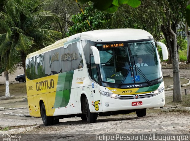 Empresa Gontijo de Transportes 7075 na cidade de Senhor do Bonfim, Bahia, Brasil, por Felipe Pessoa de Albuquerque. ID da foto: 5756326.