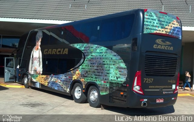 Viação Garcia 7257 na cidade de Ourinhos, São Paulo, Brasil, por Lucas Adriano Bernardino. Número da foto: #5758647.