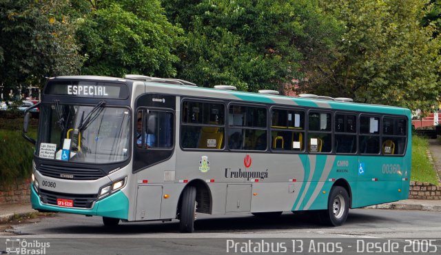 Auto Viação Urubupungá 00360 na cidade de Osasco, São Paulo, Brasil, por Cristiano Soares da Silva. ID da foto: 5759511.