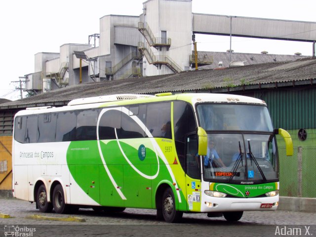 Expresso Princesa dos Campos 5937 na cidade de Santos, São Paulo, Brasil, por Adam Xavier Rodrigues Lima. ID da foto: 5758759.