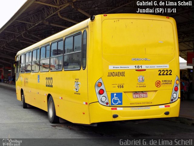 Viação Jundiaiense 2222 na cidade de Jundiaí, São Paulo, Brasil, por Gabriel Giacomin de Lima. ID da foto: 5767966.