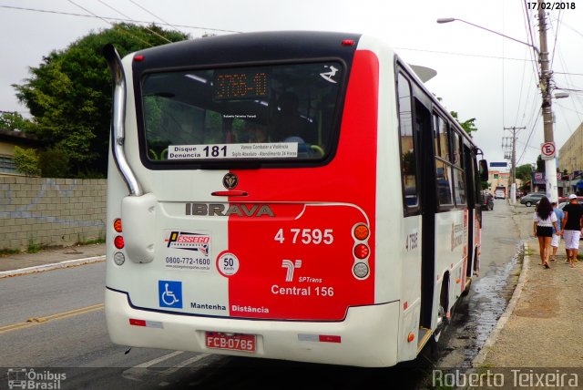 Pêssego Transportes 4 7595 na cidade de São Paulo, São Paulo, Brasil, por Roberto Teixeira. ID da foto: 5770294.