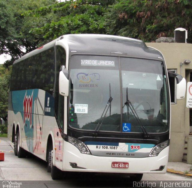 Auto Viação 1001 RJ 108.1087 na cidade de São Paulo, São Paulo, Brasil, por Rodrigo  Aparecido. Número da foto: #5770407.