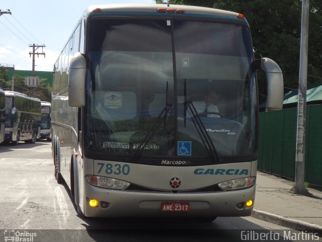 Viação Garcia 7830 na cidade de São Paulo, São Paulo, Brasil, por Gilberto Martins. ID da foto: 5770377.